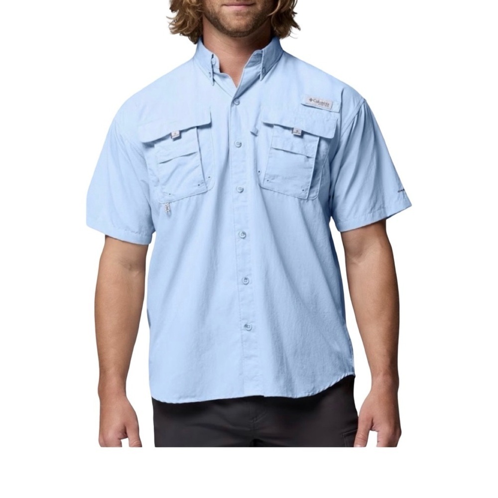 Columbia Men's Sky Blue Casual Button Down Shirt